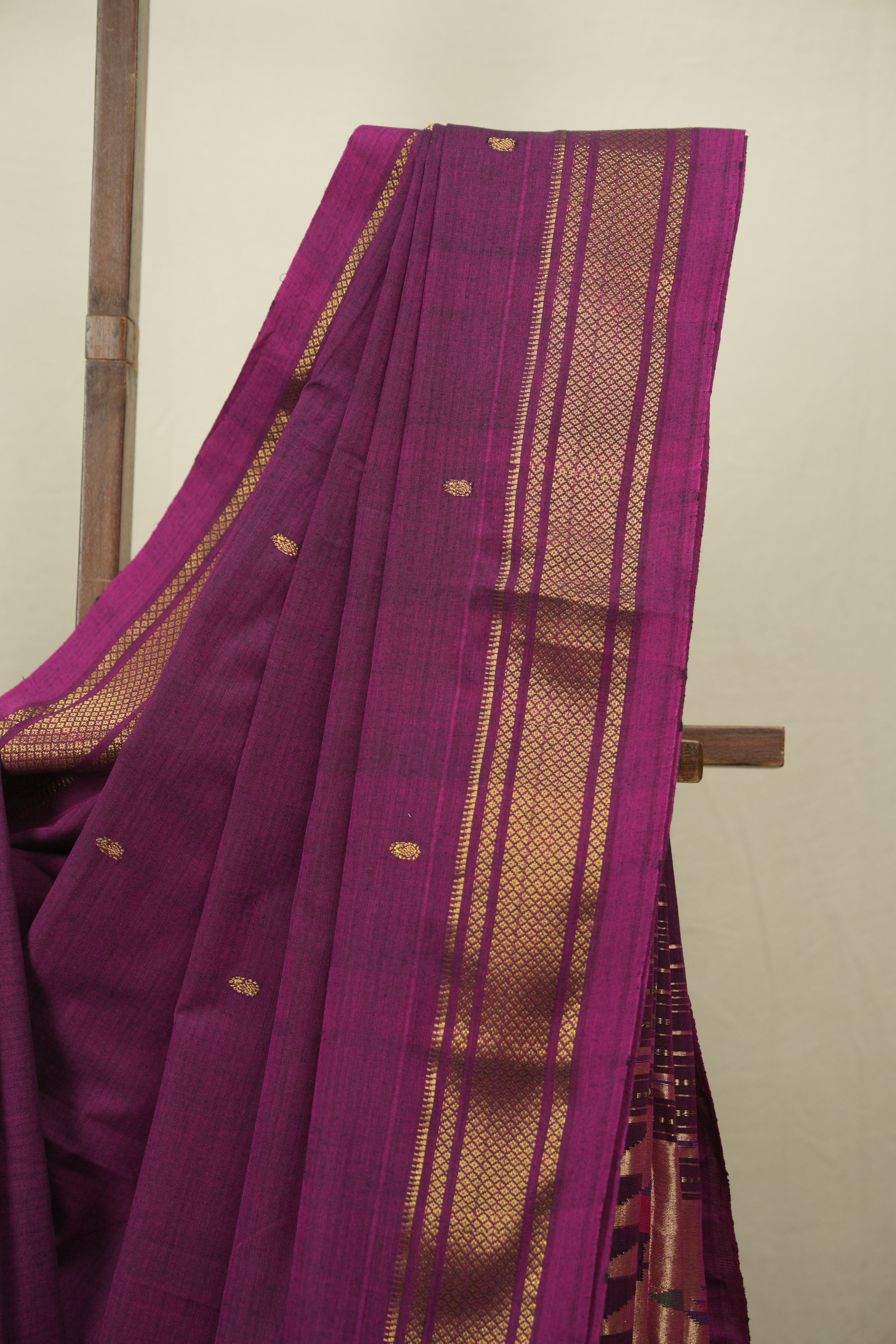 Magenta Cotton Paithani Saree - SRMCPS832