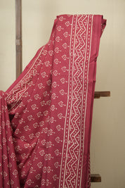 Pinkish Red HBP Cotton Saree - SRPRCS3426