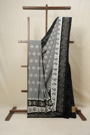 Grey Pochampalli Cotton Ikat Saree - SRGPCIS542