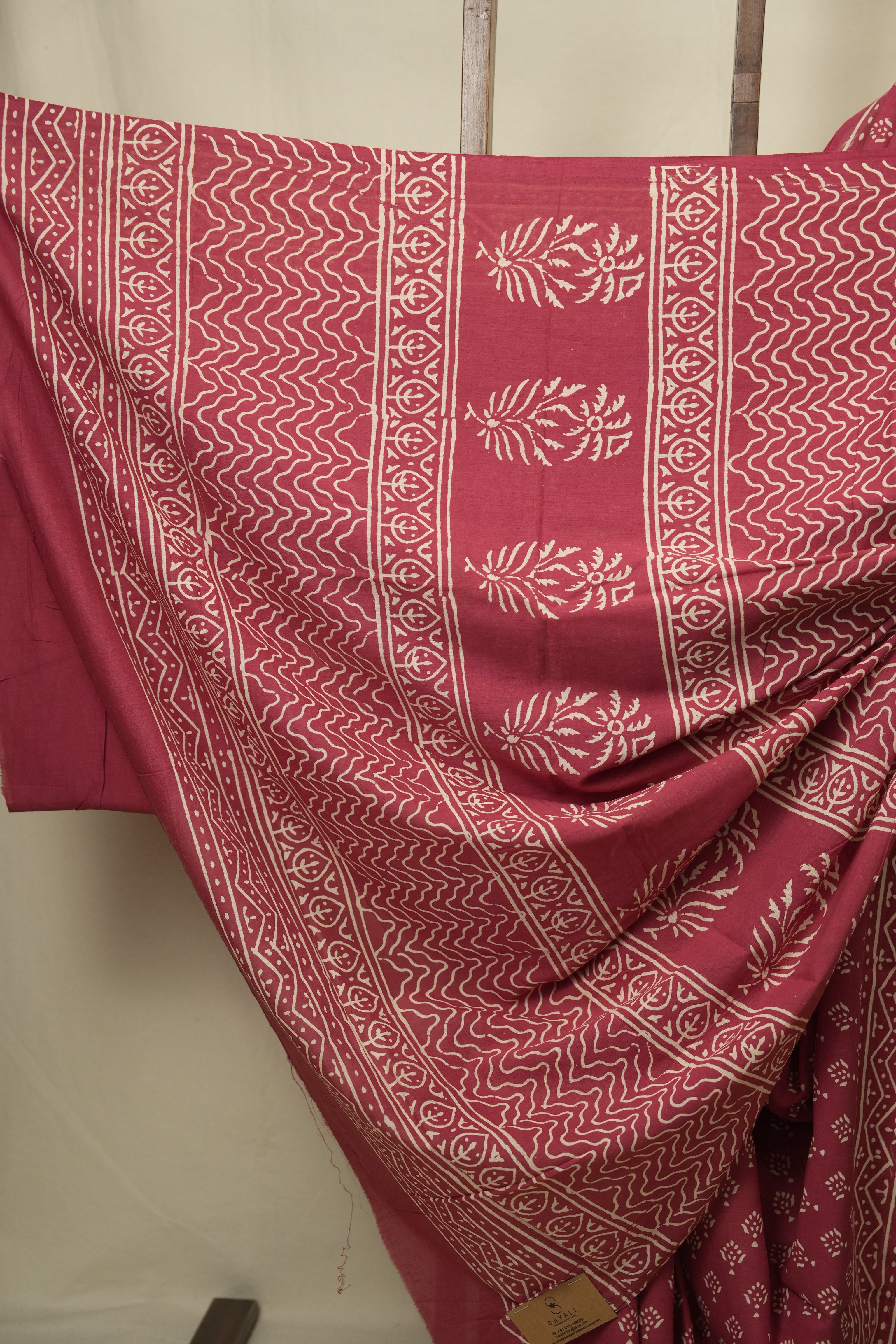 Pinkish Red HBP Cotton Saree - SRPRCS3426