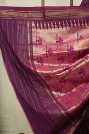 Magenta Cotton Paithani Saree - SRMCPS832