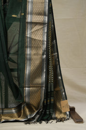 Bottle Green Maheshwari Saree - SRBGMS950