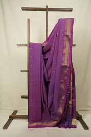 Purple Cotton Paithani Saree - SRPCPS831