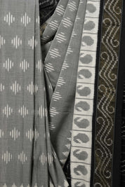 Grey Pochampalli Cotton Ikat Saree - SRGPCIS542