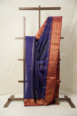 Royal Blue Hanborder Pattu Chanderi Silk Saree - SRRBHPCSS472