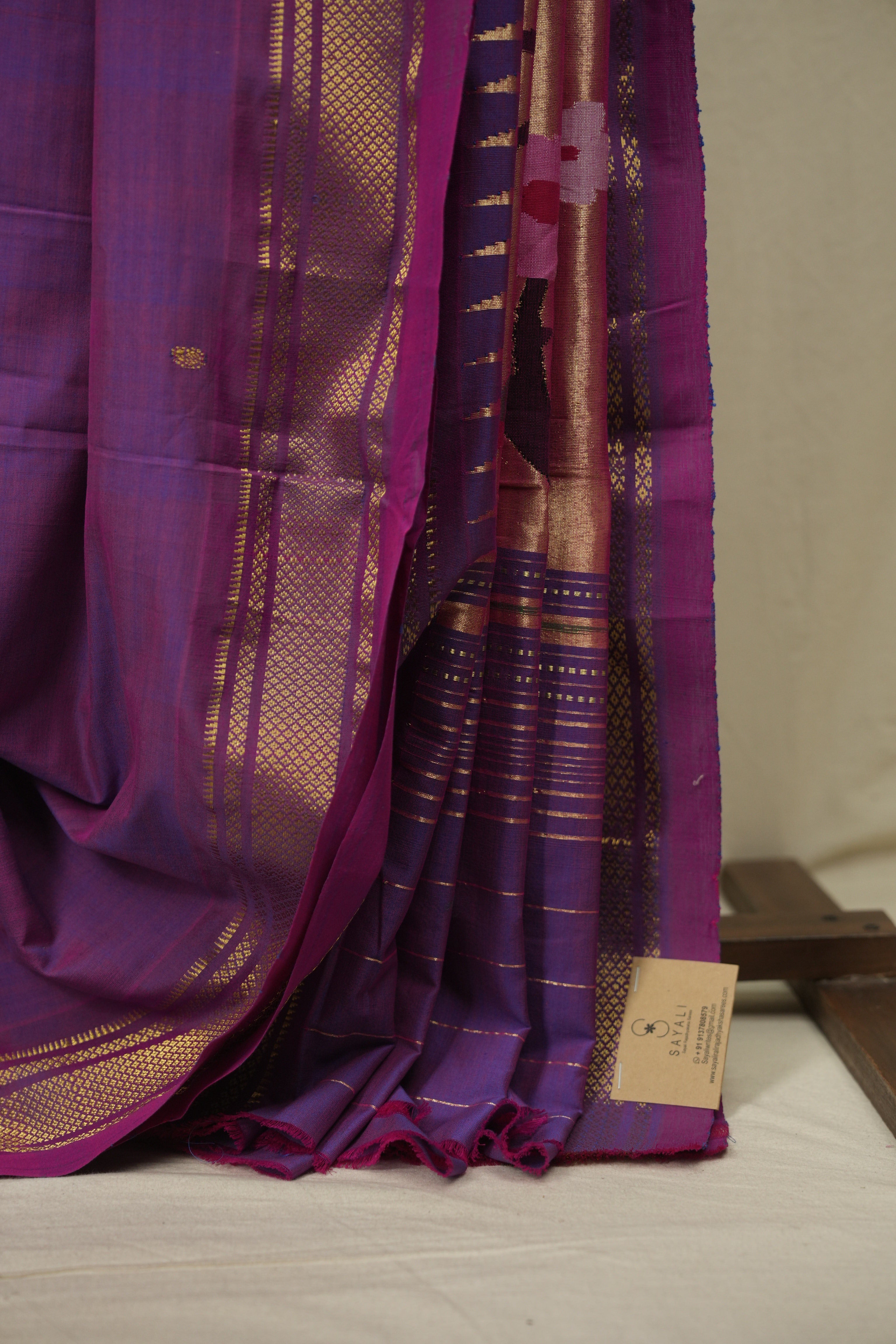 Purple Cotton Paithani Saree - SRPCPS831