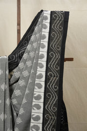 Grey Pochampalli Cotton Ikat Saree - SRGPCIS542