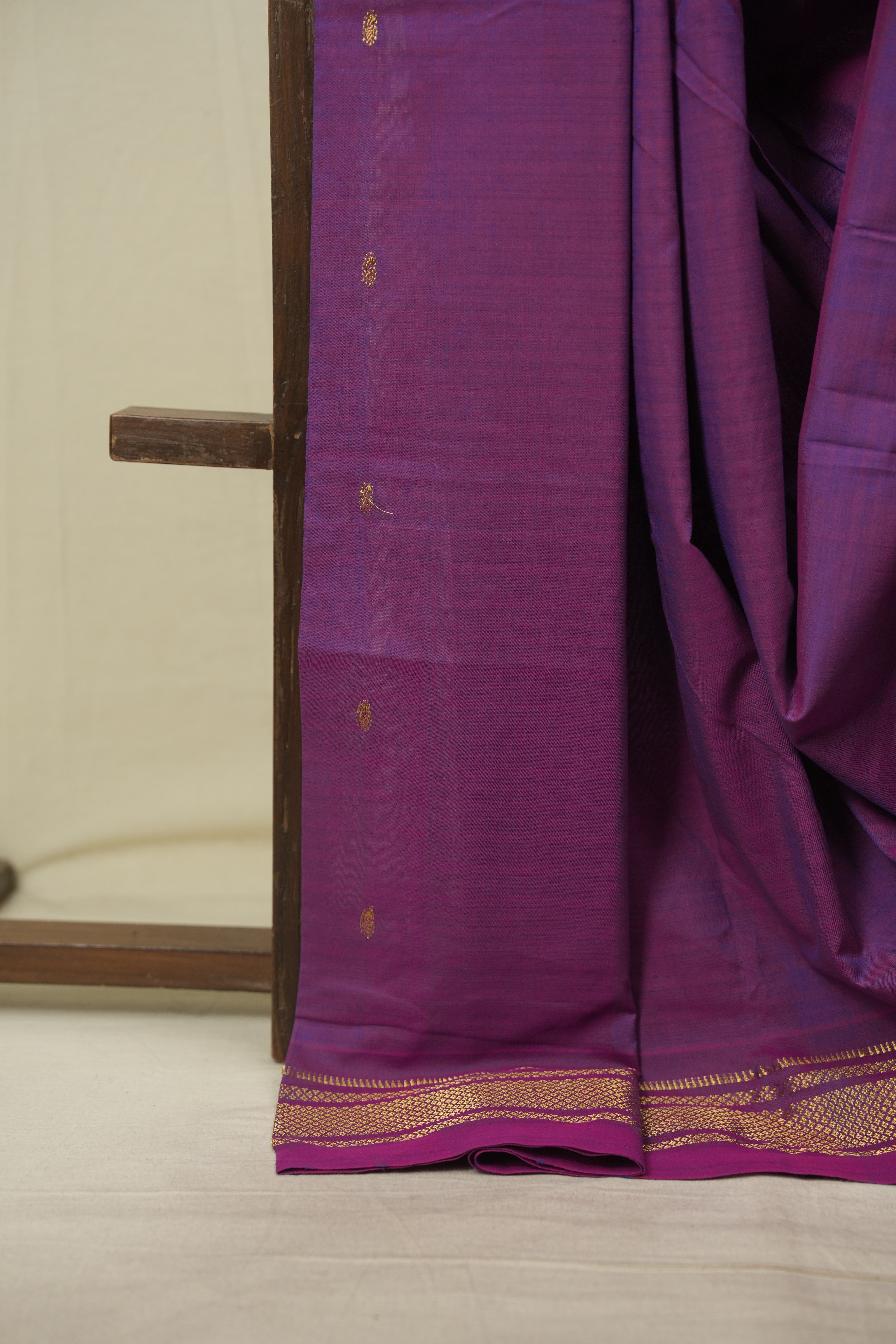 Purple Cotton Paithani Saree - SRPCPS831