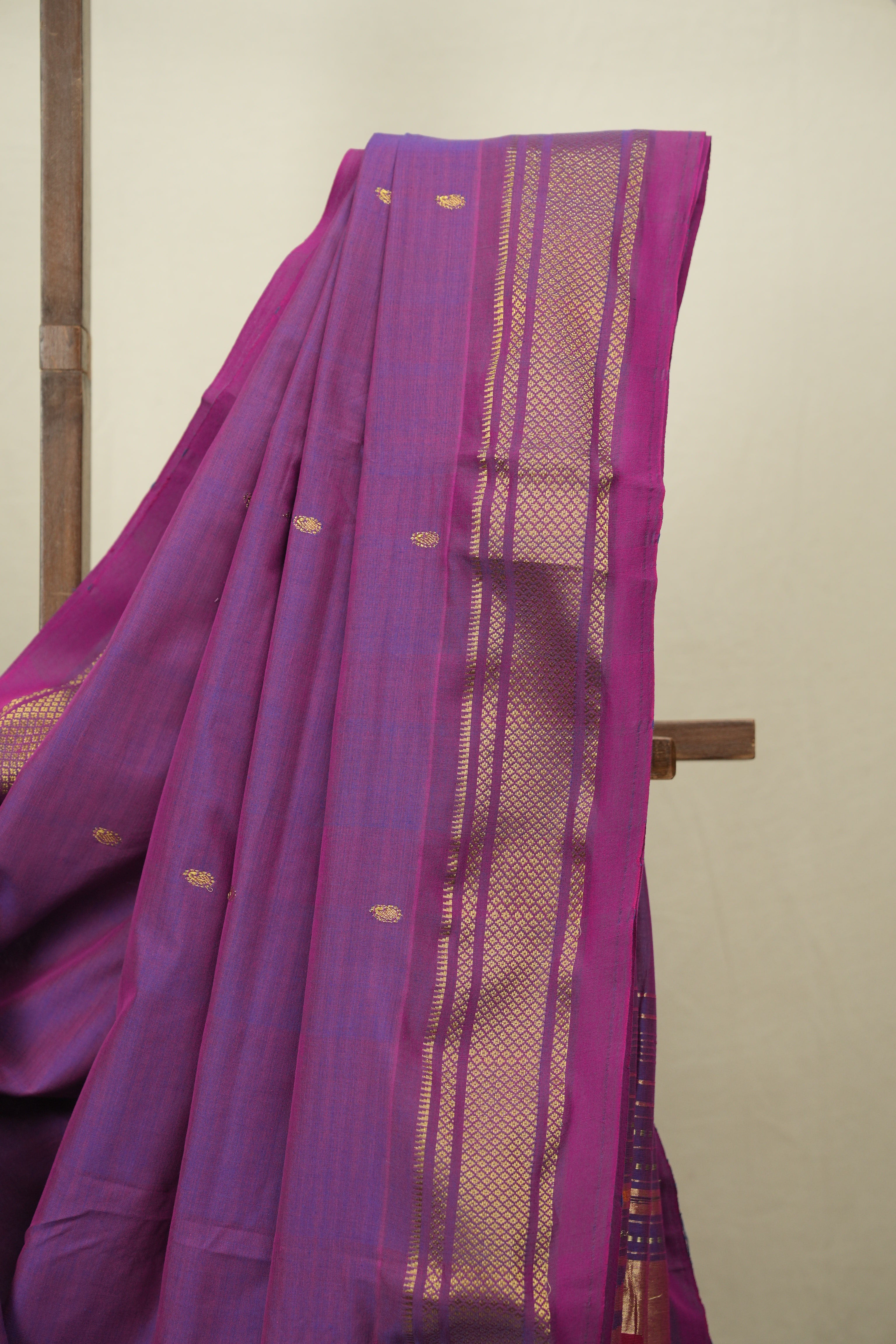 Purple Cotton Paithani Saree - SRPCPS831