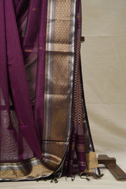 Plum Maheshwari Saree - SRPMS949