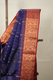Royal Blue Hanborder Pattu Chanderi Silk Saree - SRRBHPCSS472