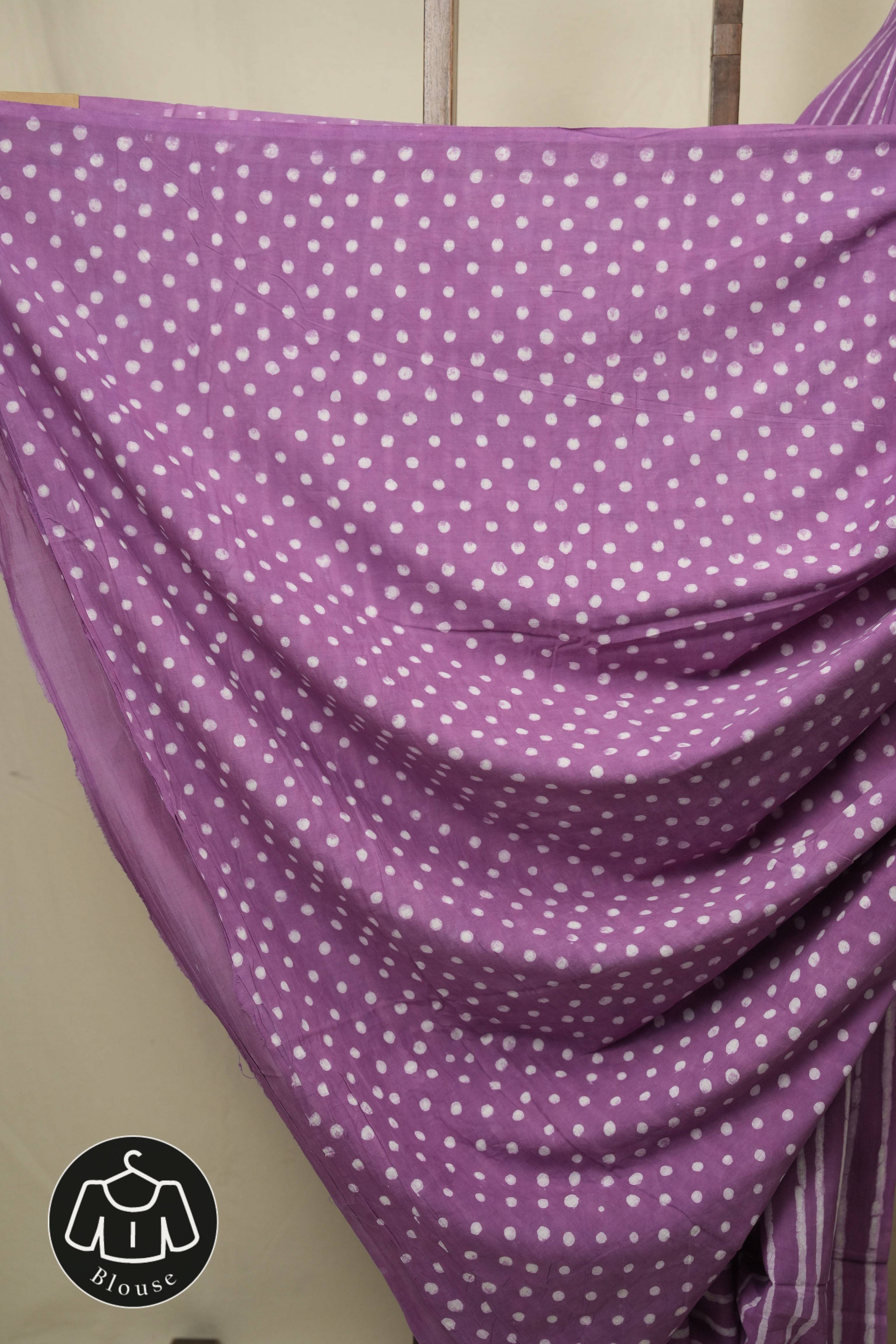 Lilac HBP Cotton Saree - SRLCS3425