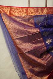 Royal Blue Hanborder Pattu Chanderi Silk Saree - SRRBHPCSS472