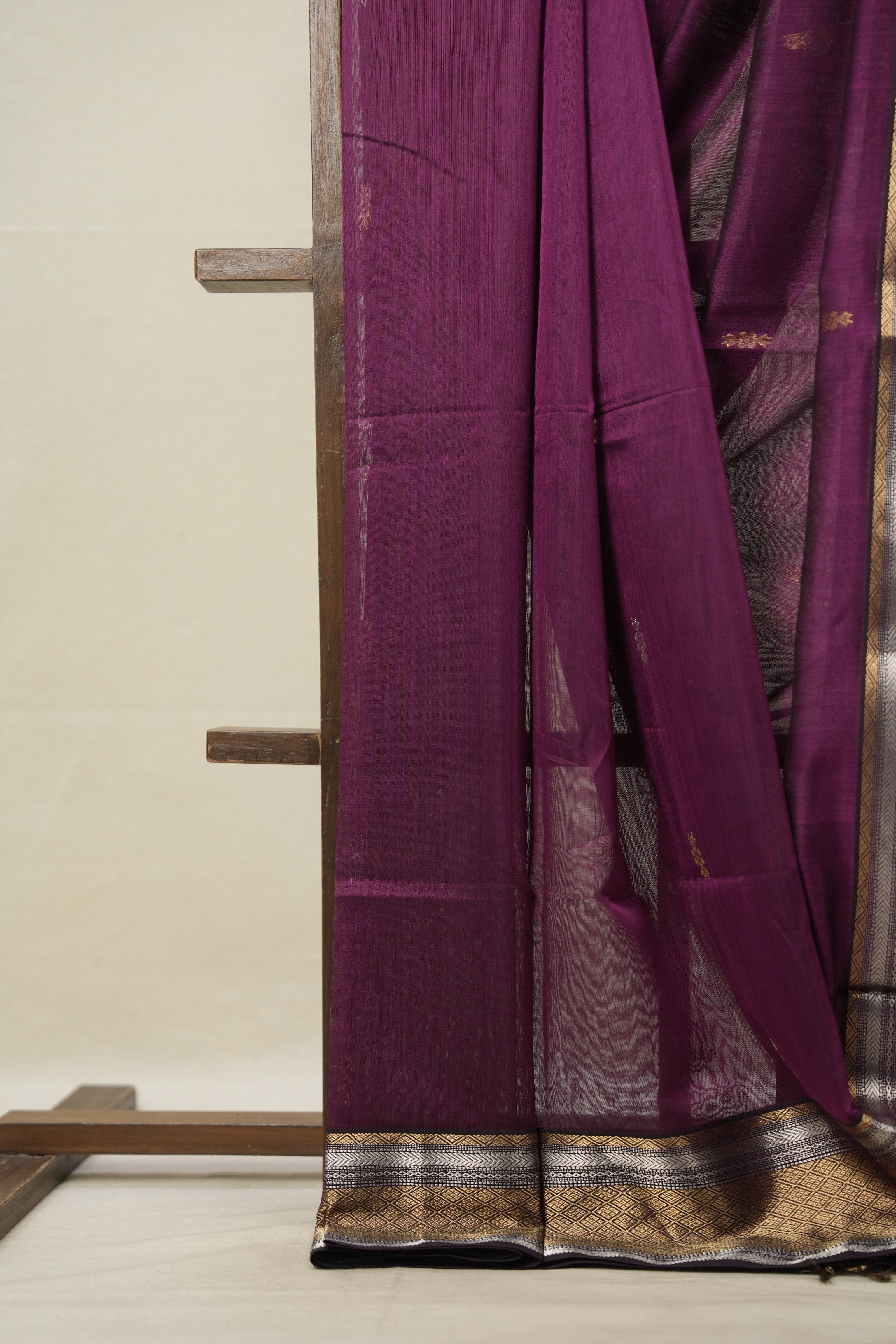 Plum Maheshwari Saree - SRPMS949