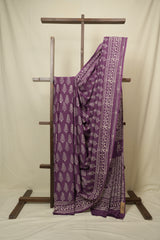 Purple HBP Cotton Saree - SRPCS3424