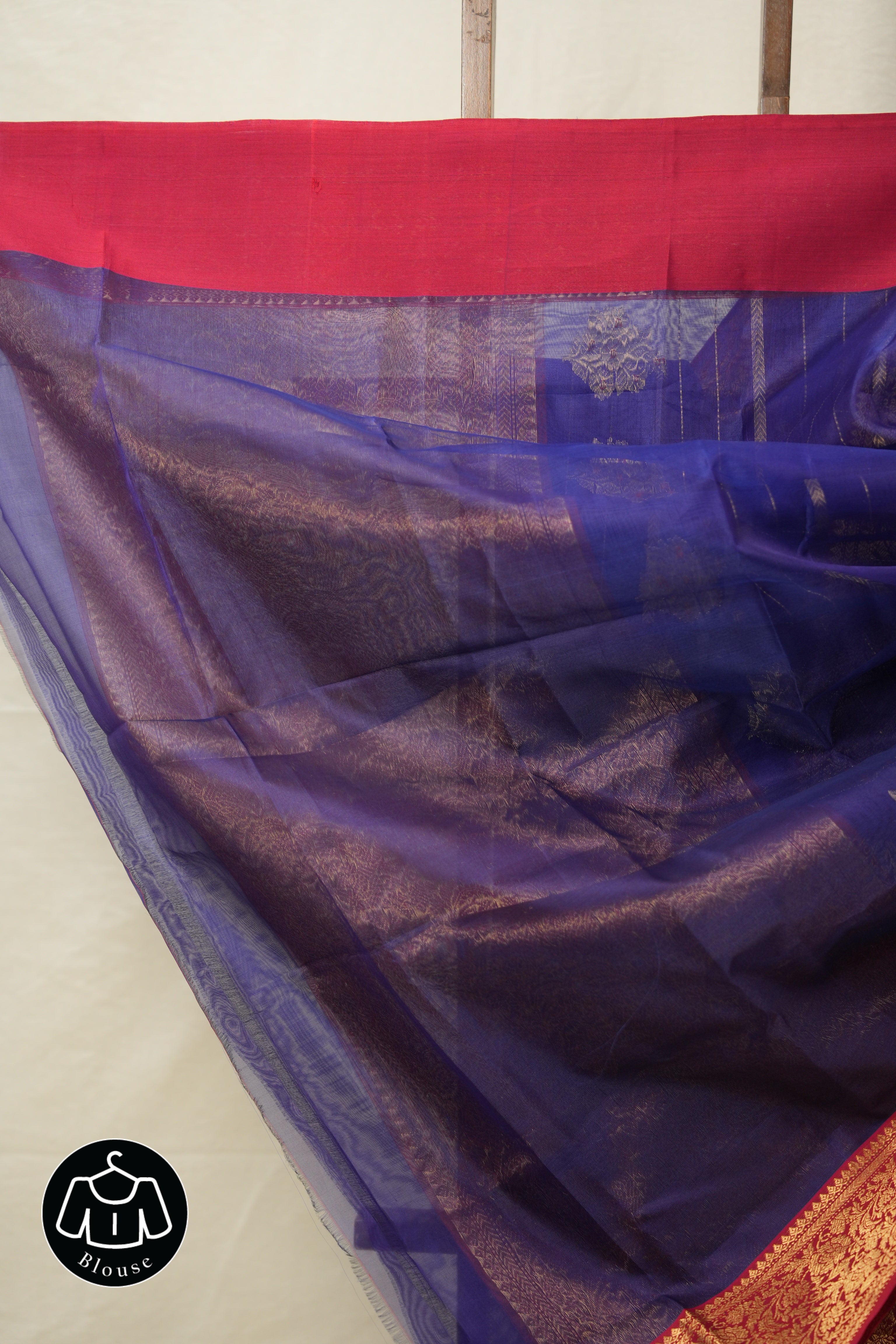 Royal Blue Hanborder Pattu Chanderi Silk Saree - SRRBHPCSS472