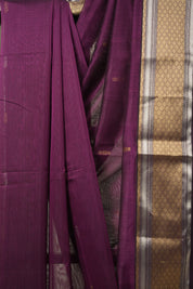 Plum Maheshwari Saree - SRPMS949