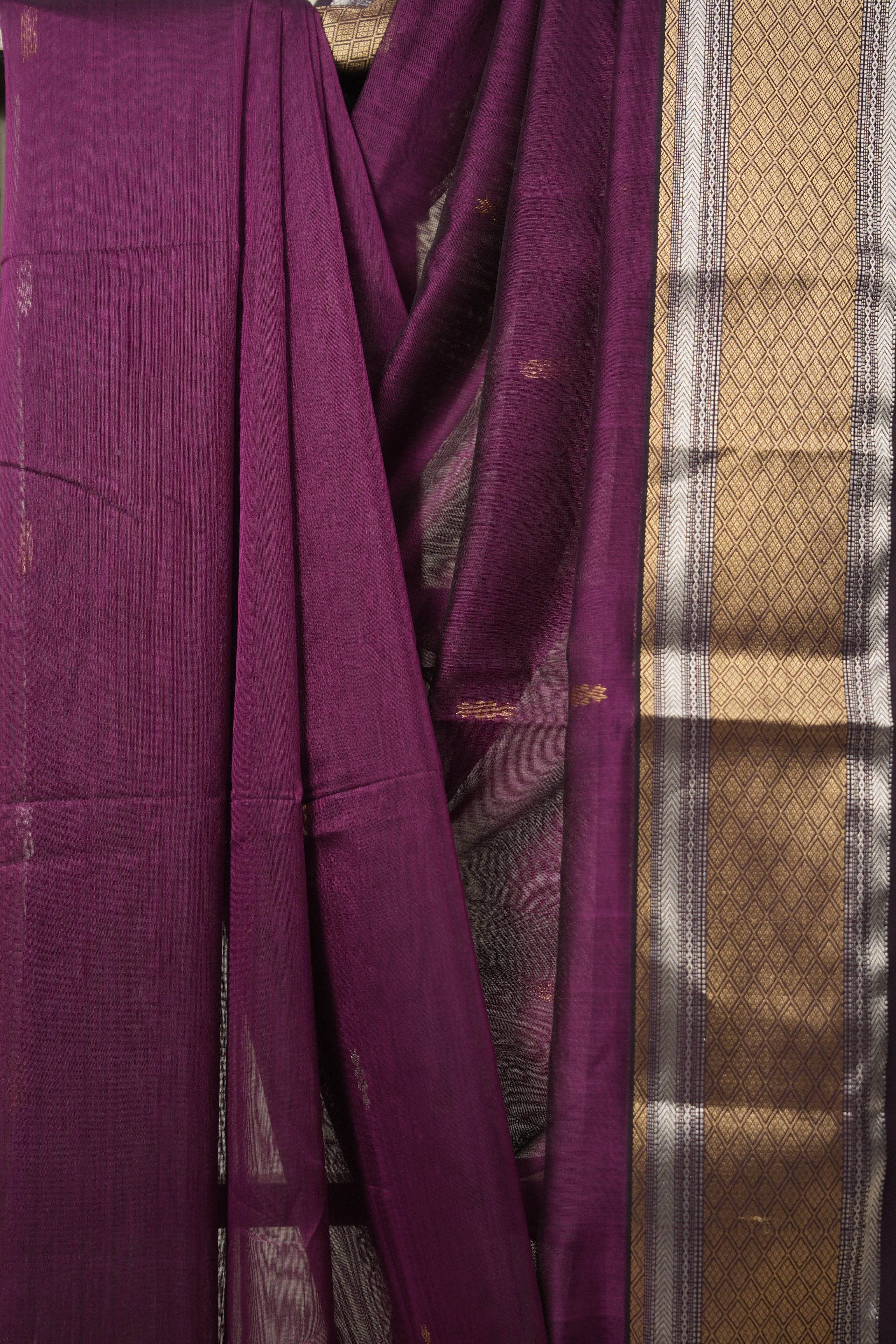 Plum Maheshwari Saree - SRPMS949