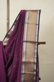 Plum Maheshwari Saree - SRPMS949