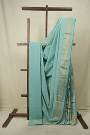 Sea Blue Cotton Paithani Saree - SRSBCPS826