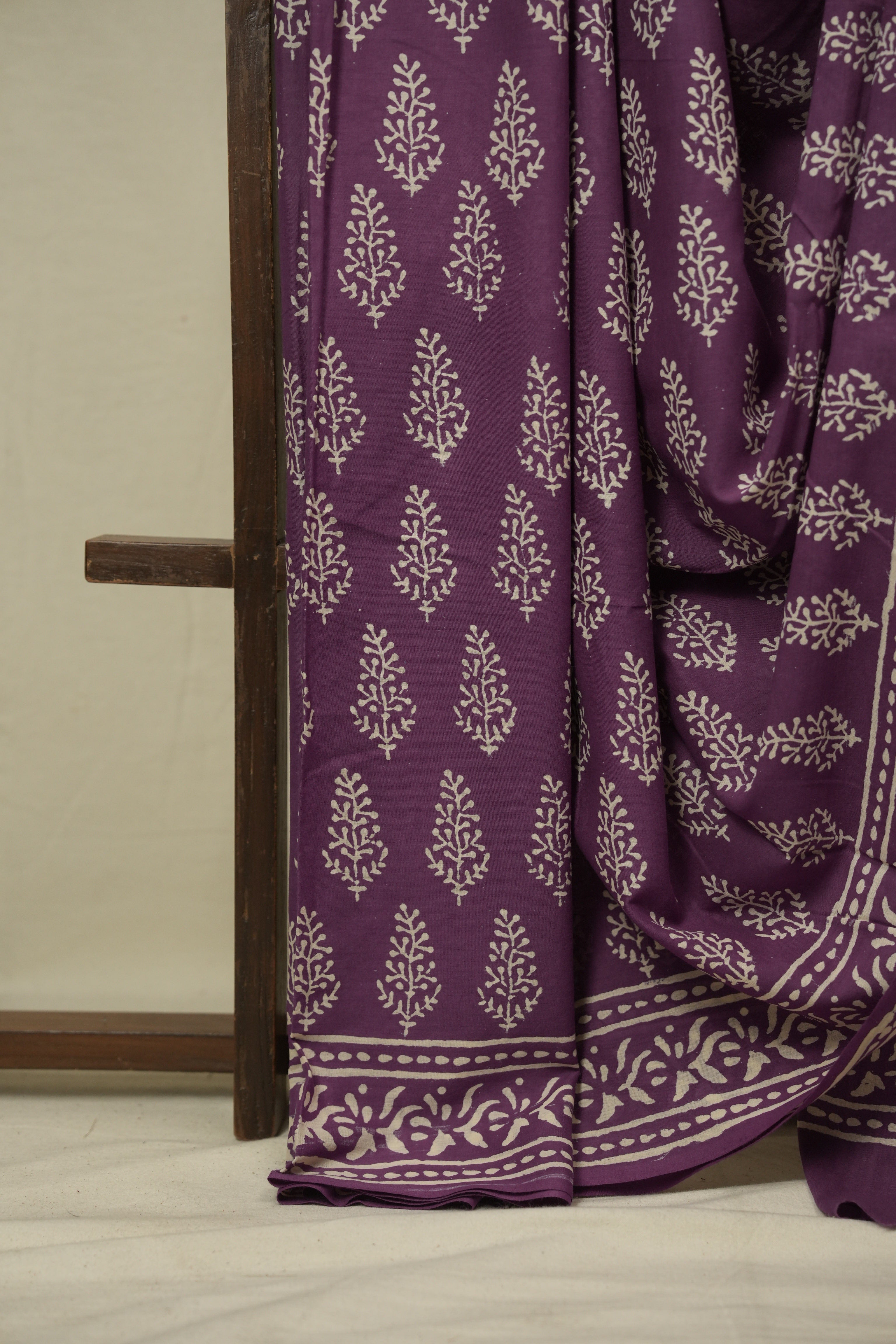 Purple HBP Cotton Saree - SRPCS3424