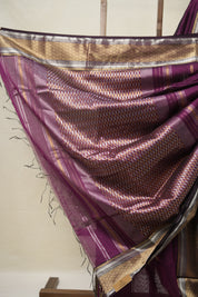 Plum Maheshwari Saree - SRPMS949
