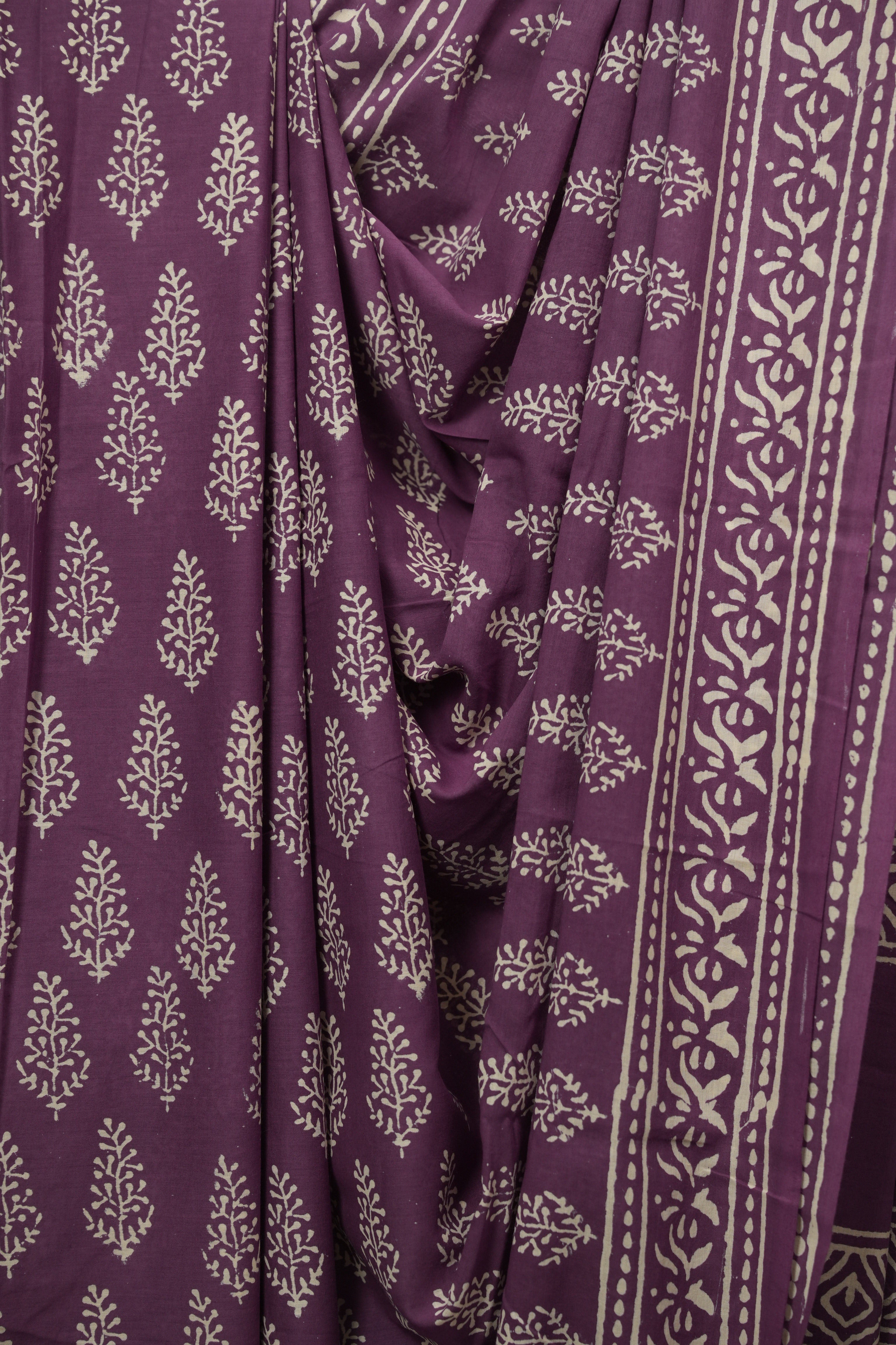 Purple HBP Cotton Saree - SRPCS3424