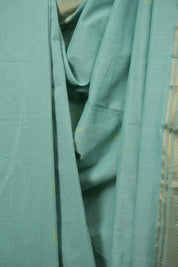 Sea Blue Cotton Paithani Saree - SRSBCPS826