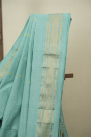Sea Blue Cotton Paithani Saree - SRSBCPS826