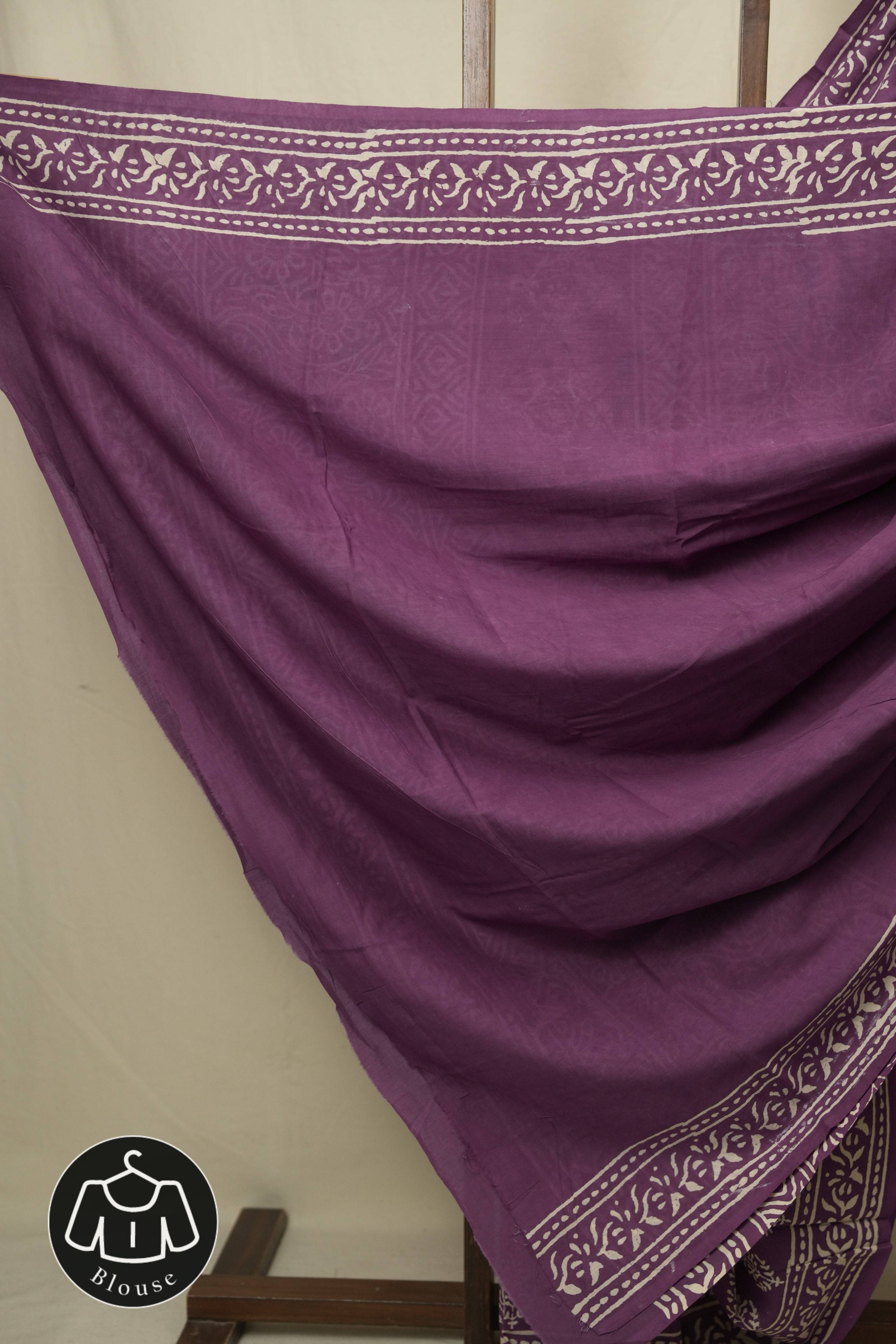 Purple HBP Cotton Saree - SRPCS3424