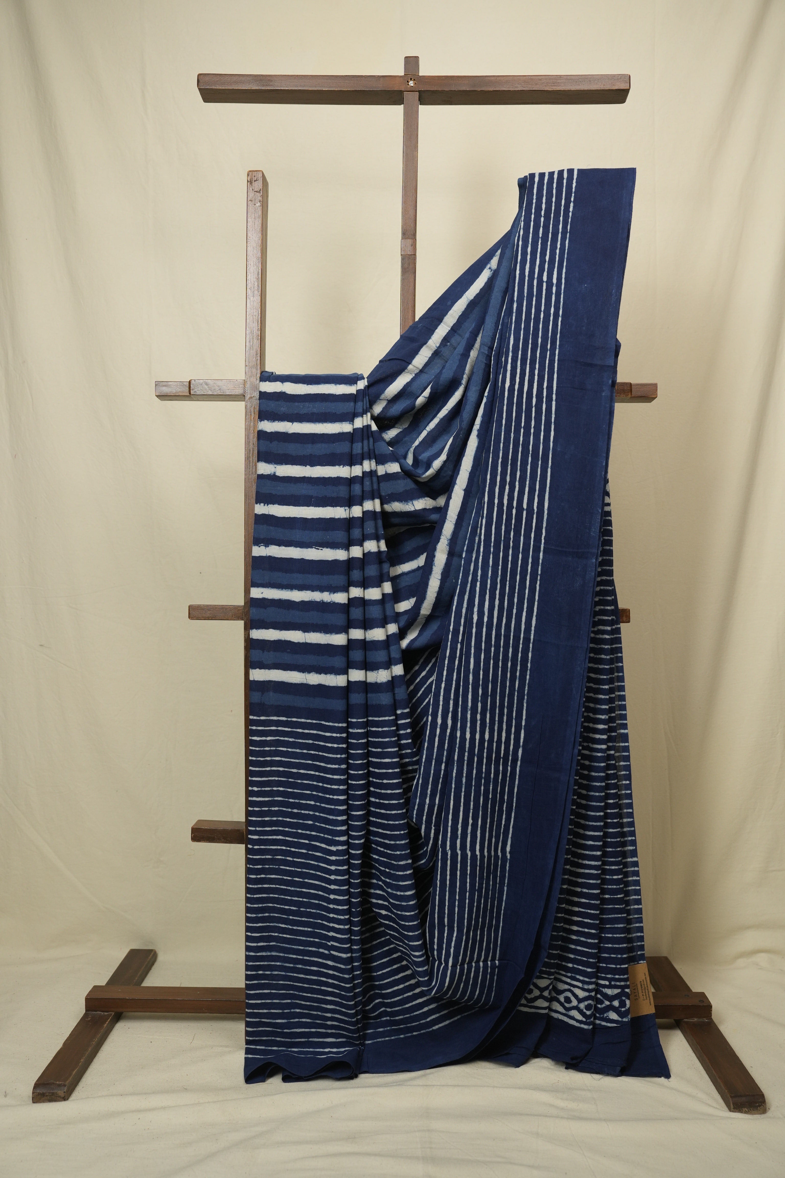 Indigo HBP Cotton Saree - SRICS3423