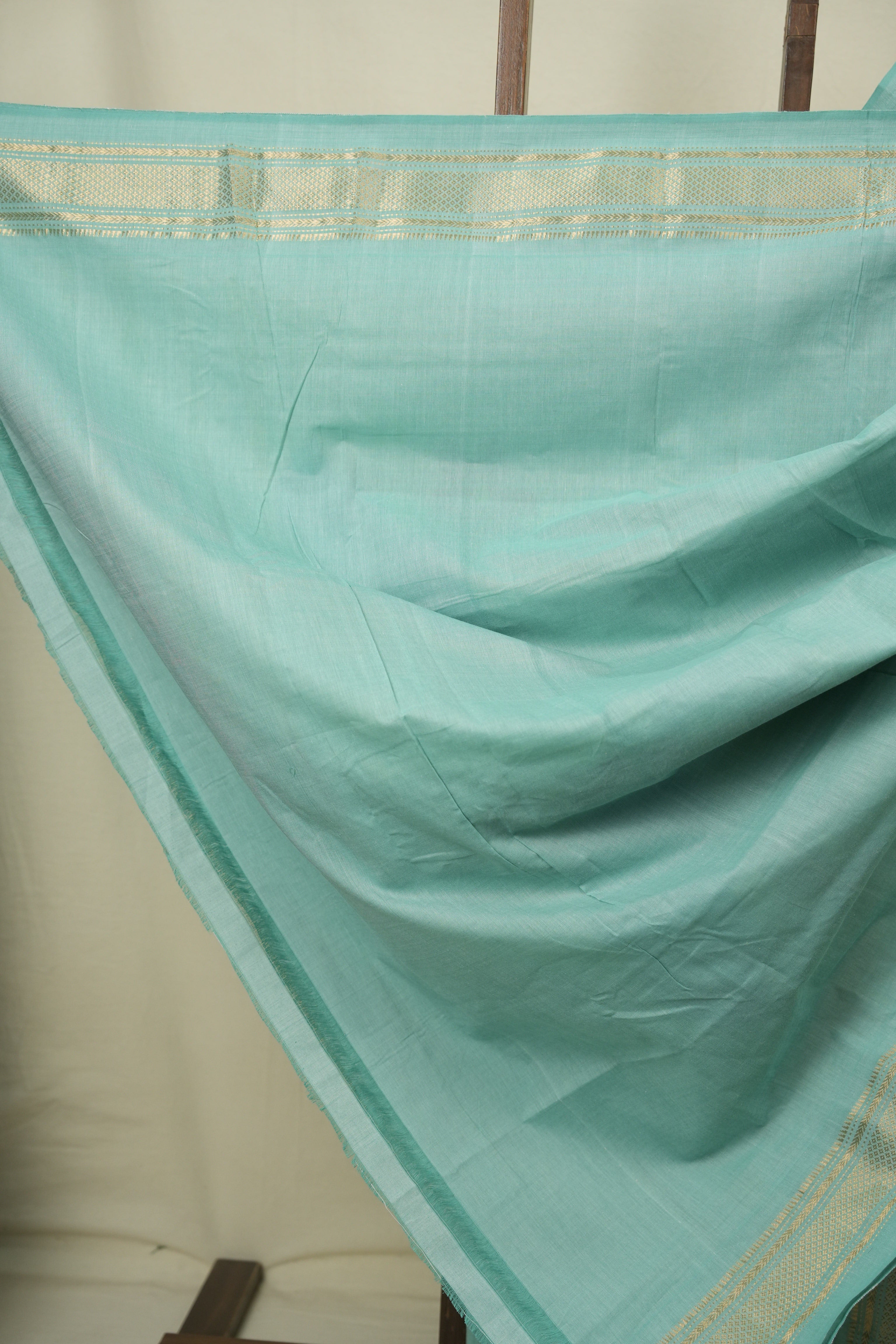 Sea Blue Cotton Paithani Saree - SRSBCPS826