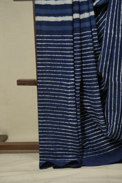 Indigo HBP Cotton Saree - SRICS3423