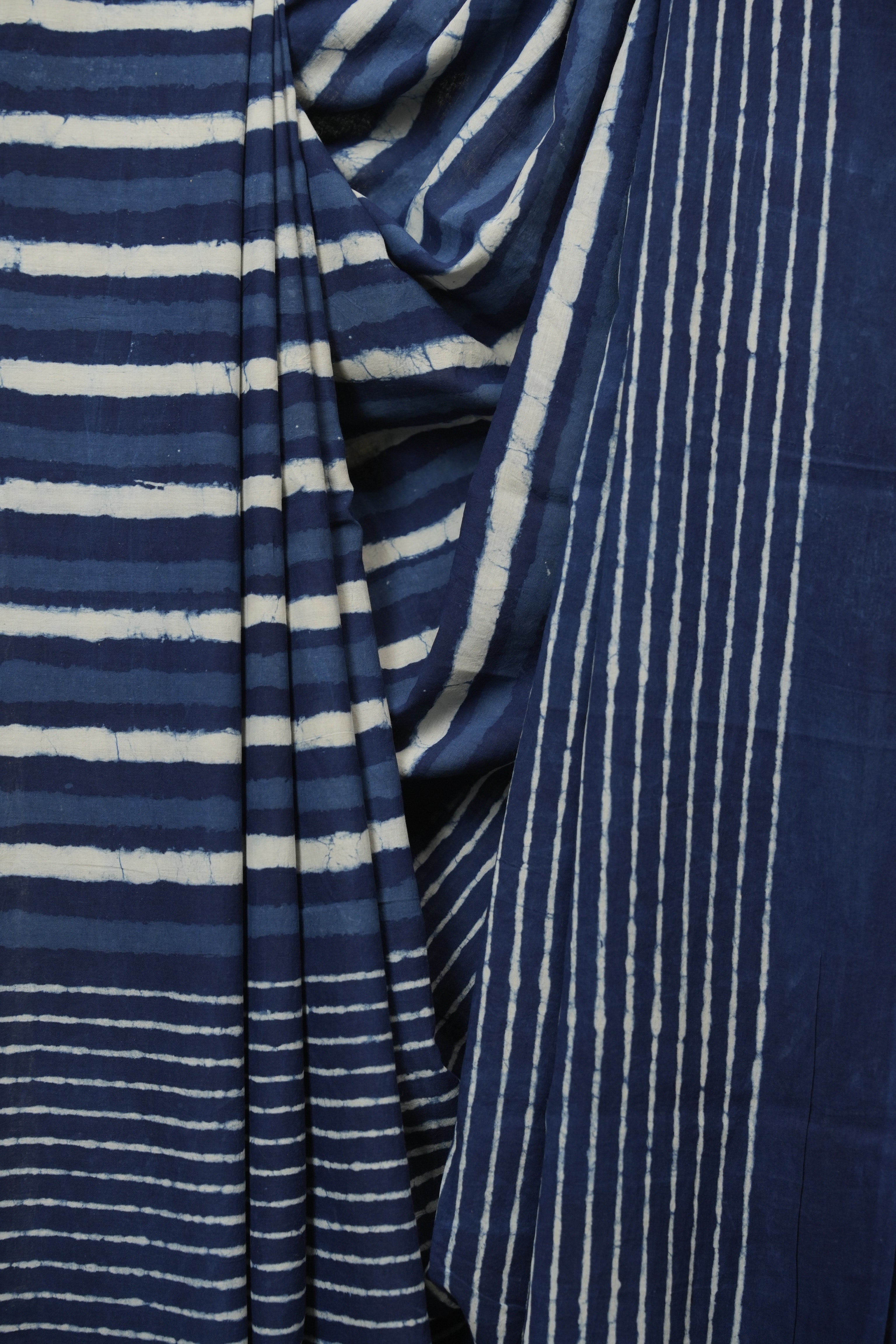 Indigo HBP Cotton Saree - SRICS3423