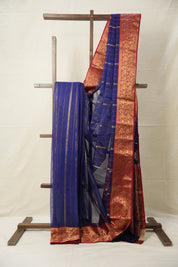 Deep Blue  Hanborder Pattu Chanderi Silk Saree - SRDBHPCSS475