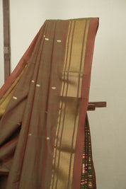 Two Tone Green Cotton Paithani Saree - SRTTGCPS825