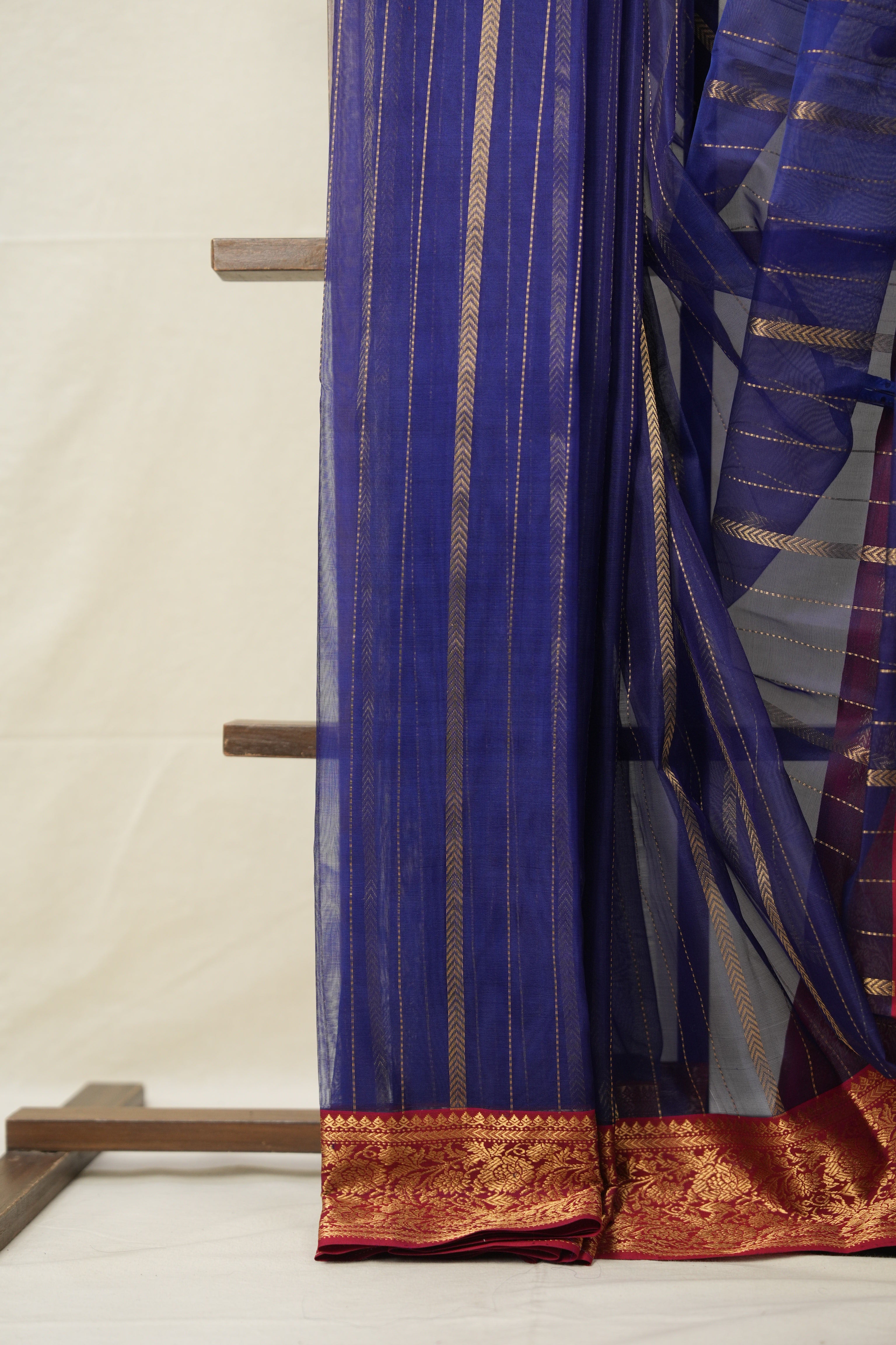 Deep Blue  Hanborder Pattu Chanderi Silk Saree - SRDBHPCSS475