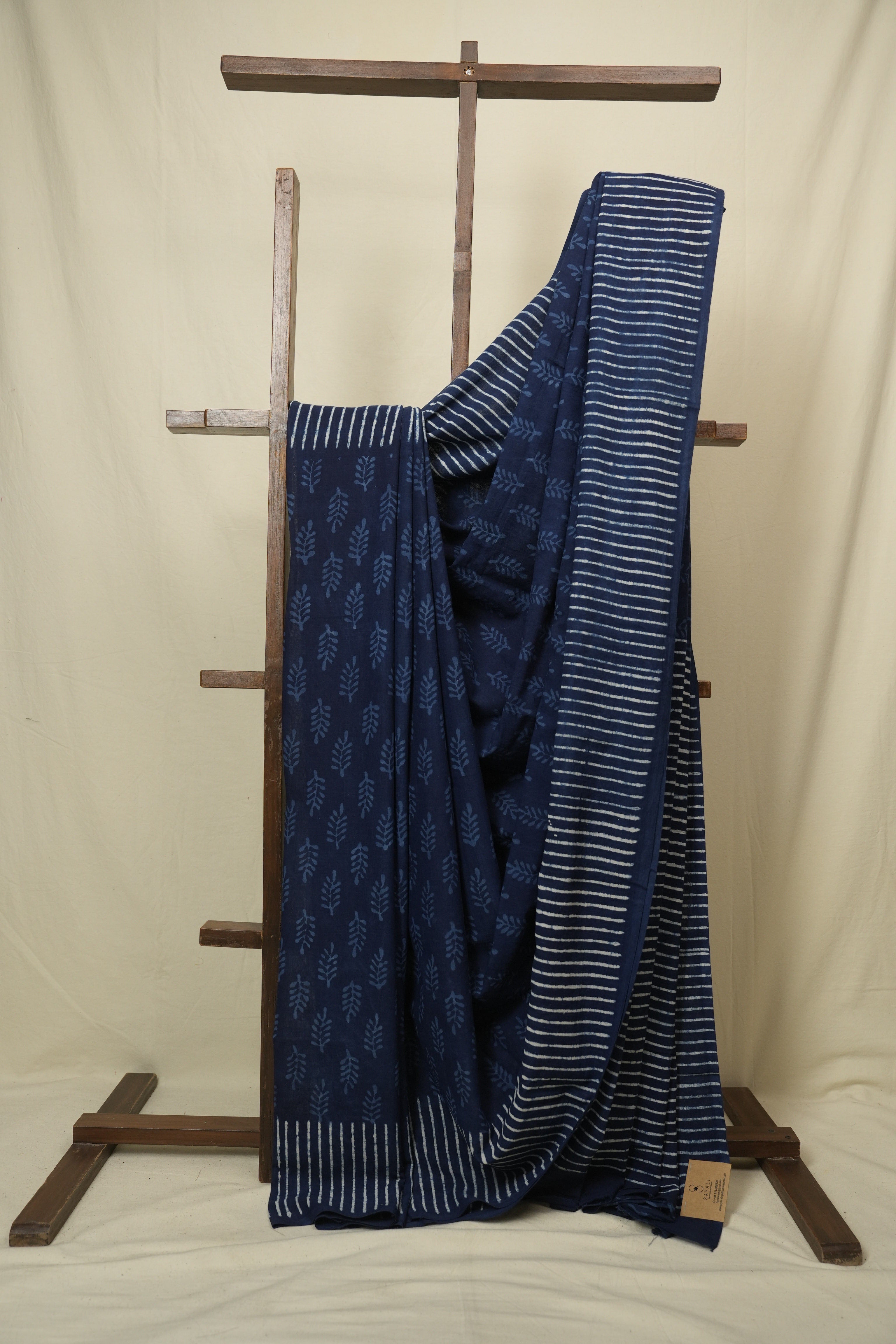 Navy Blue HBP Cotton Saree - SRNBCS3393