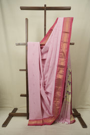 Baby Pink Cotton Paithani Saree - SRBPCPS824