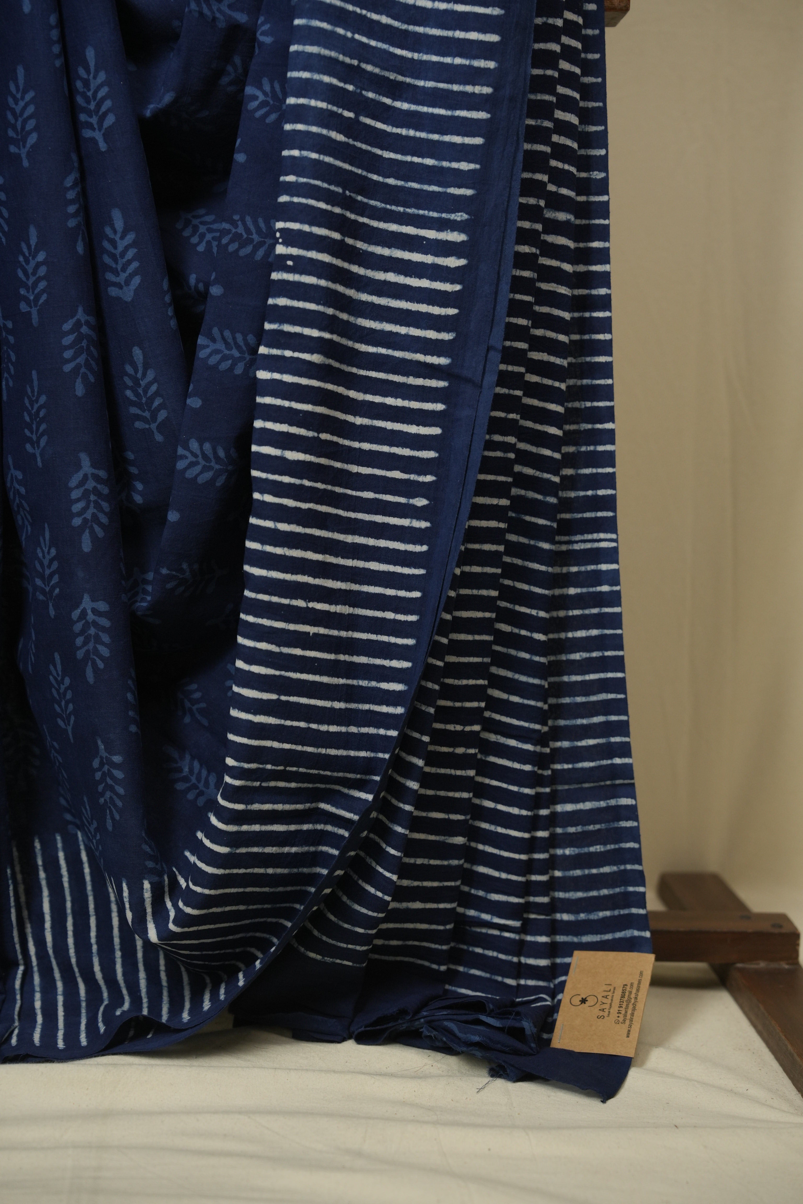 Navy Blue HBP Cotton Saree - SRNBCS3393