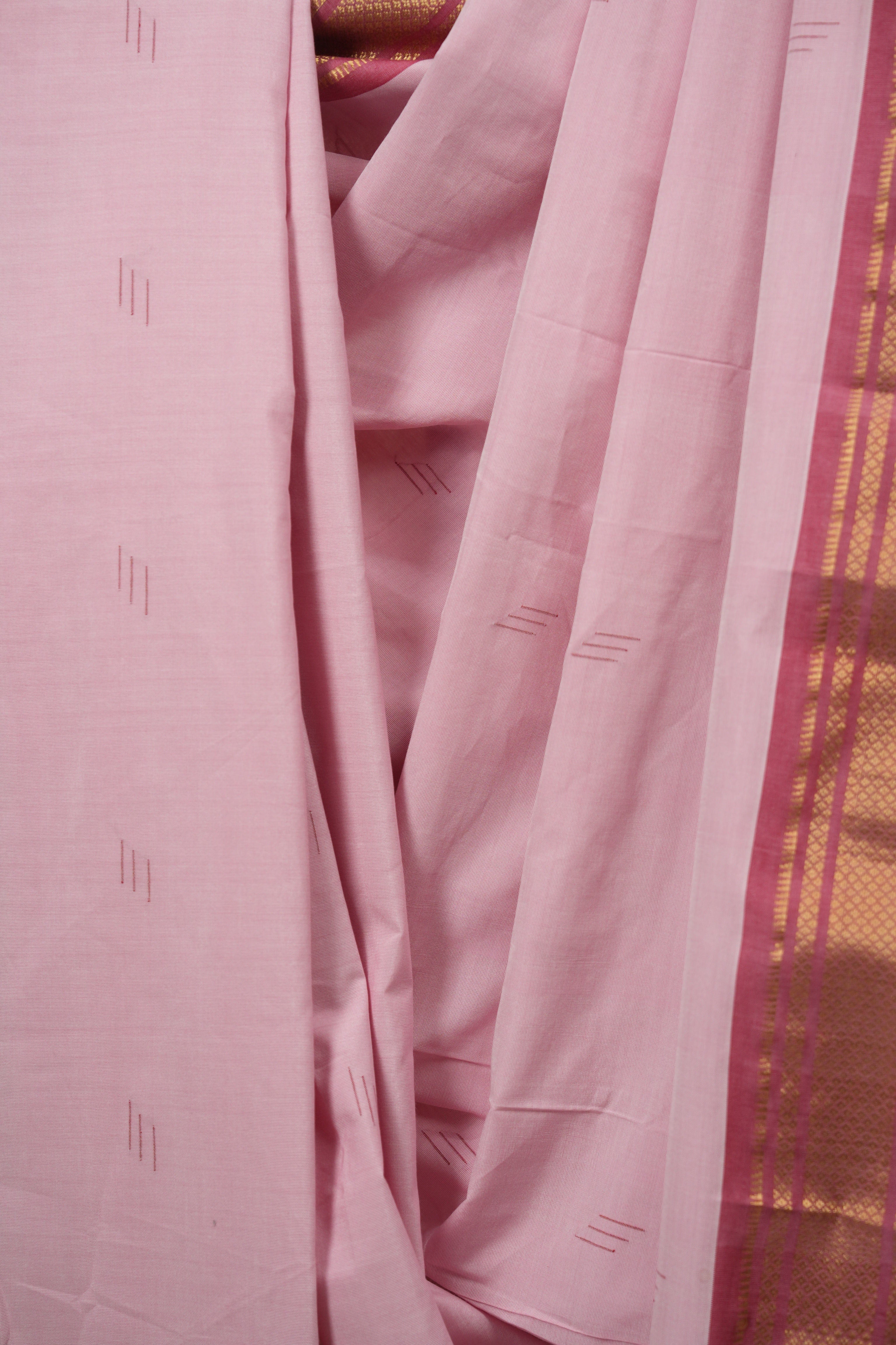 Baby Pink Cotton Paithani Saree - SRBPCPS824
