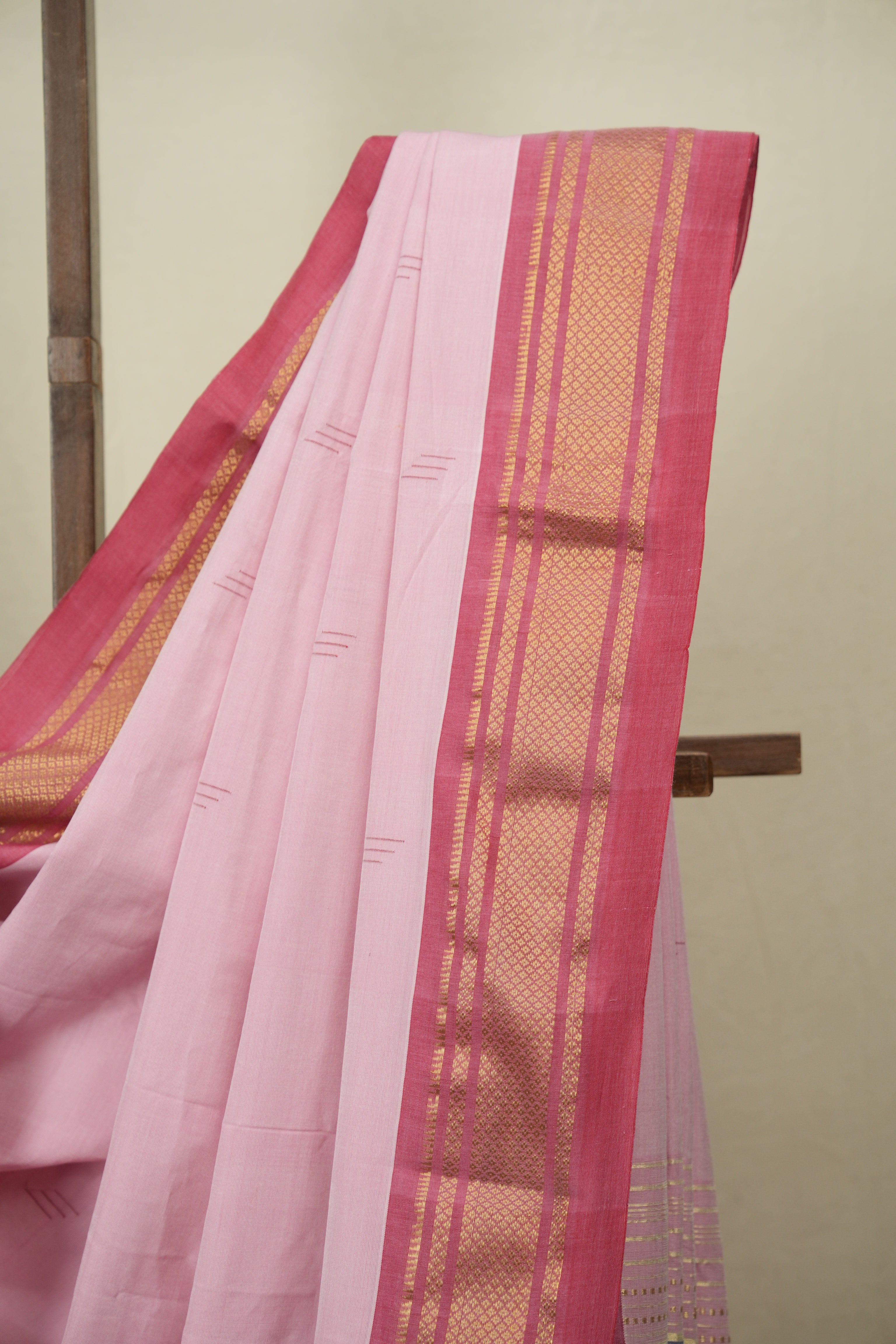 Baby Pink Cotton Paithani Saree - SRBPCPS824