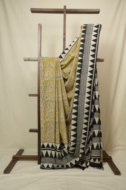 Lemon Yellow HBP Cotton Saree - SRLYCS3392