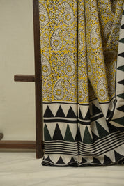 Lemon Yellow HBP Cotton Saree - SRLYCS3392