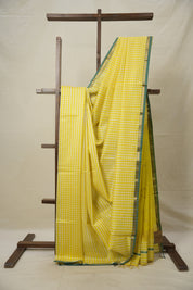 Lemon Yellow Maheshwari Saree - SRLYMS928