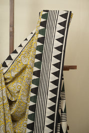 Lemon Yellow HBP Cotton Saree - SRLYCS3392