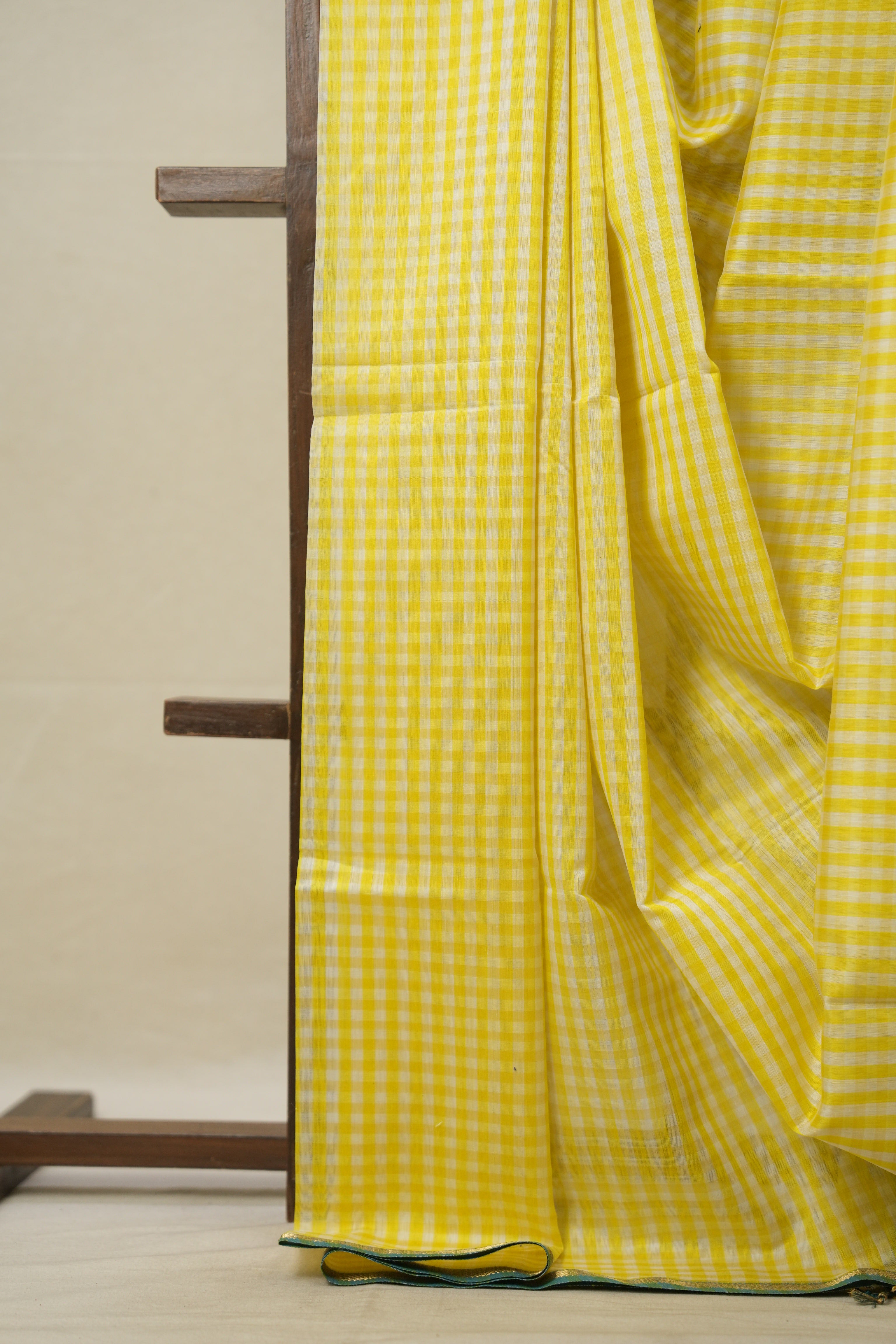 Lemon Yellow Maheshwari Saree - SRLYMS928