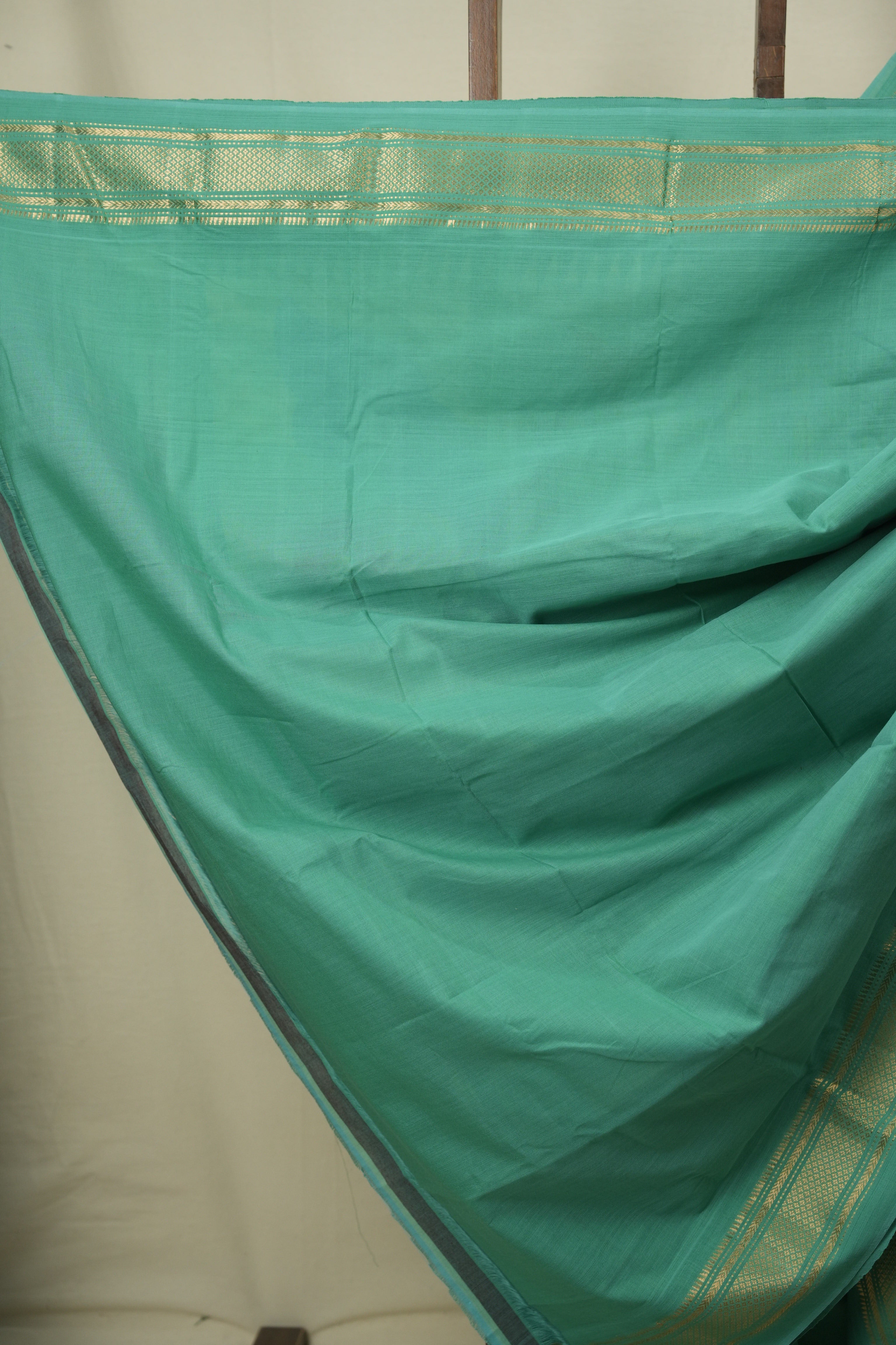 Sea Green Cotton Paithani Saree - SRSGCPS823