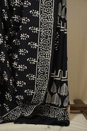 Black HBP Cotton Saree - SRBCS3391