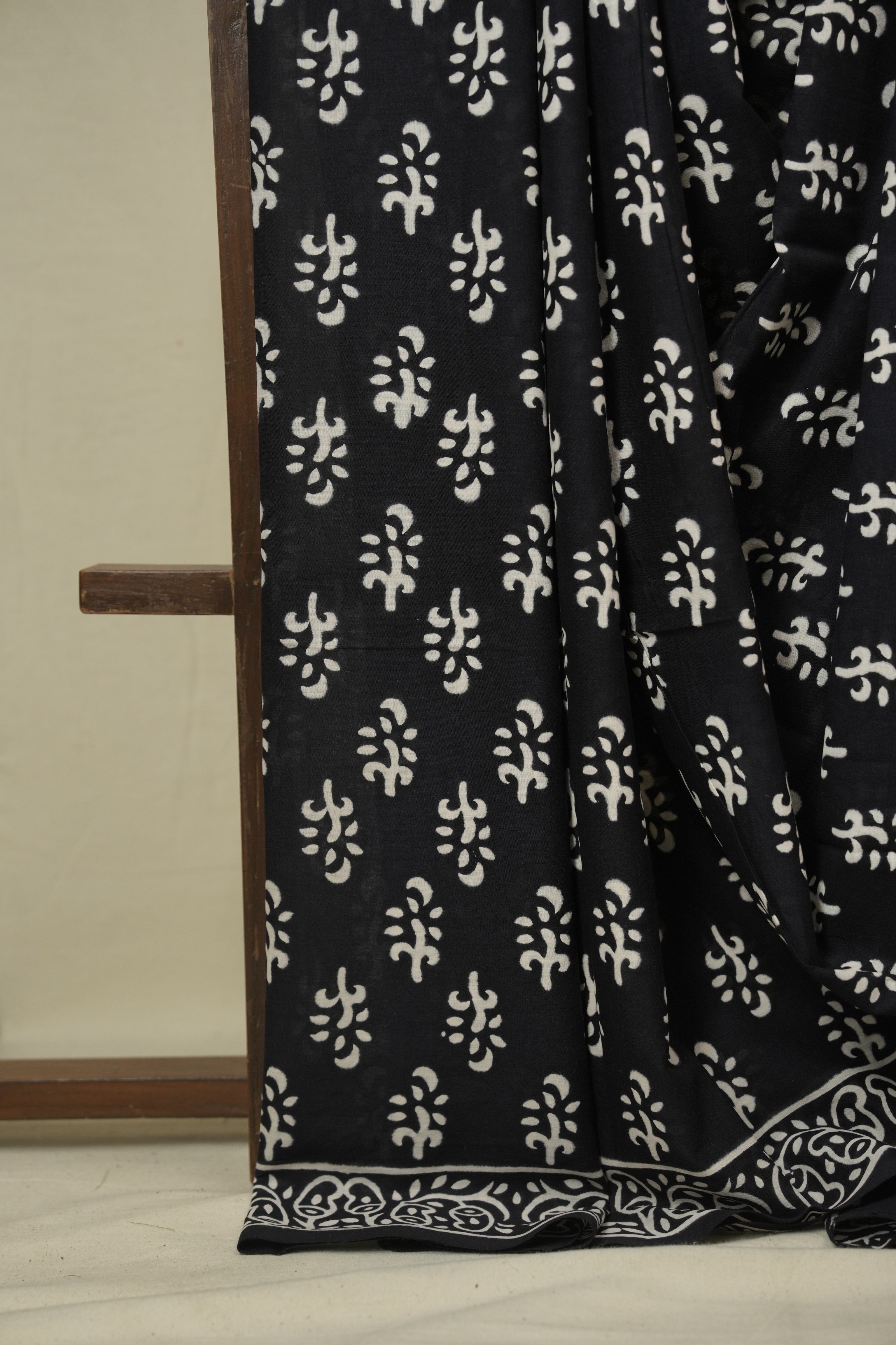 Black HBP Cotton Saree - SRBCS3391